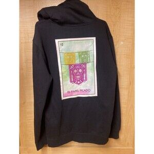 VANS x Loteria El Papel P/O Hoodie Pullover Sweatshirt BLK Size M